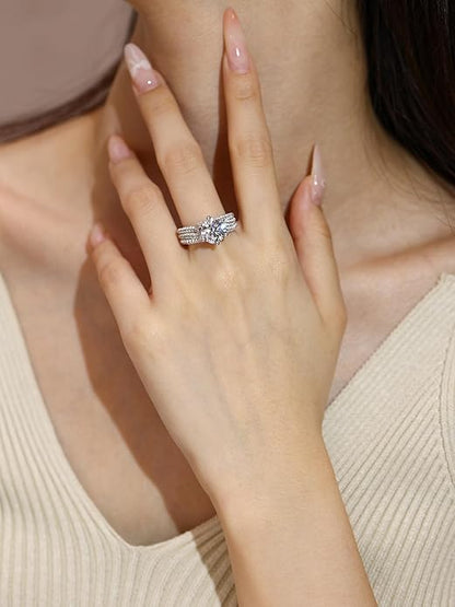 💍 Moissanite Sterling Silver Ring