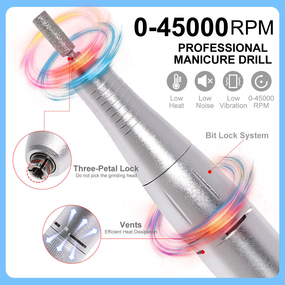 Rechargeable Electric Nail File Professional - 45000RPM Portable Efile Nail Drill Kit, Cordless E File Nail Drill Machine For Acrylic Gel Nails Salon Home Manicure Use