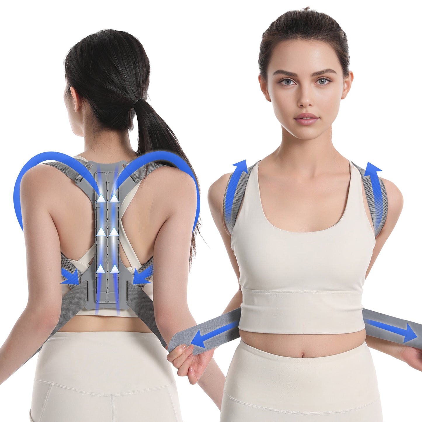 Back Support Posture Corrector For Women Men, Shoulder Supports & Immobilizers Scoliosis And Hunchback Adjustable Belt Back Brace For Lower Back Pain Posture Trainer