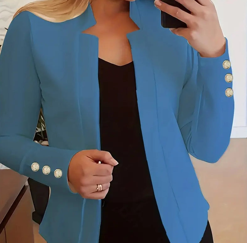 Solid color casual professional blazer