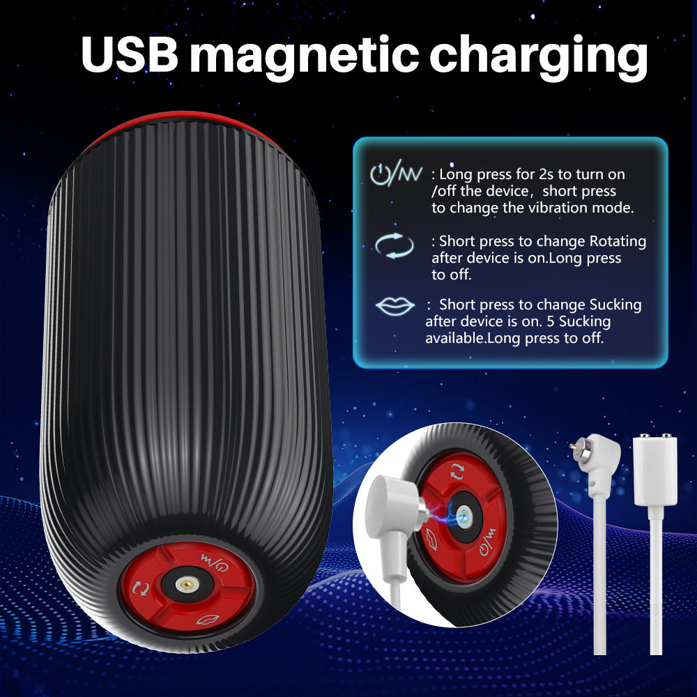 Electric Male Massager, Stimulator Trainer Vibrator- 10 Frequency, 5 Frequency Suction Function, 3 Frequency Rotation Mode For Men Pocket Health