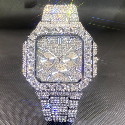 💎 Octagon Iced-Out Gold Watch