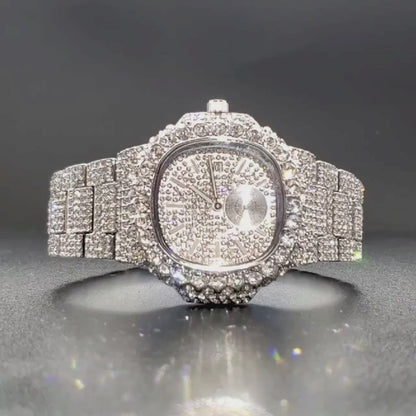 💎 Diamond Iced Square Watch