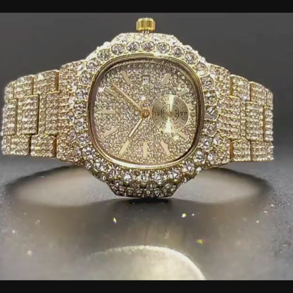 💎 Diamond Iced Square Watch
